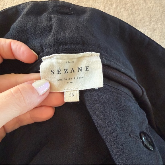 Sézane Austin Paperbag Trousers in Black Size 38 - Picture 3 of 4